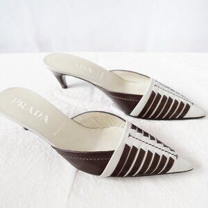 Prada Leather Heels-size 37- Brand new, never worn, with box and dust bag